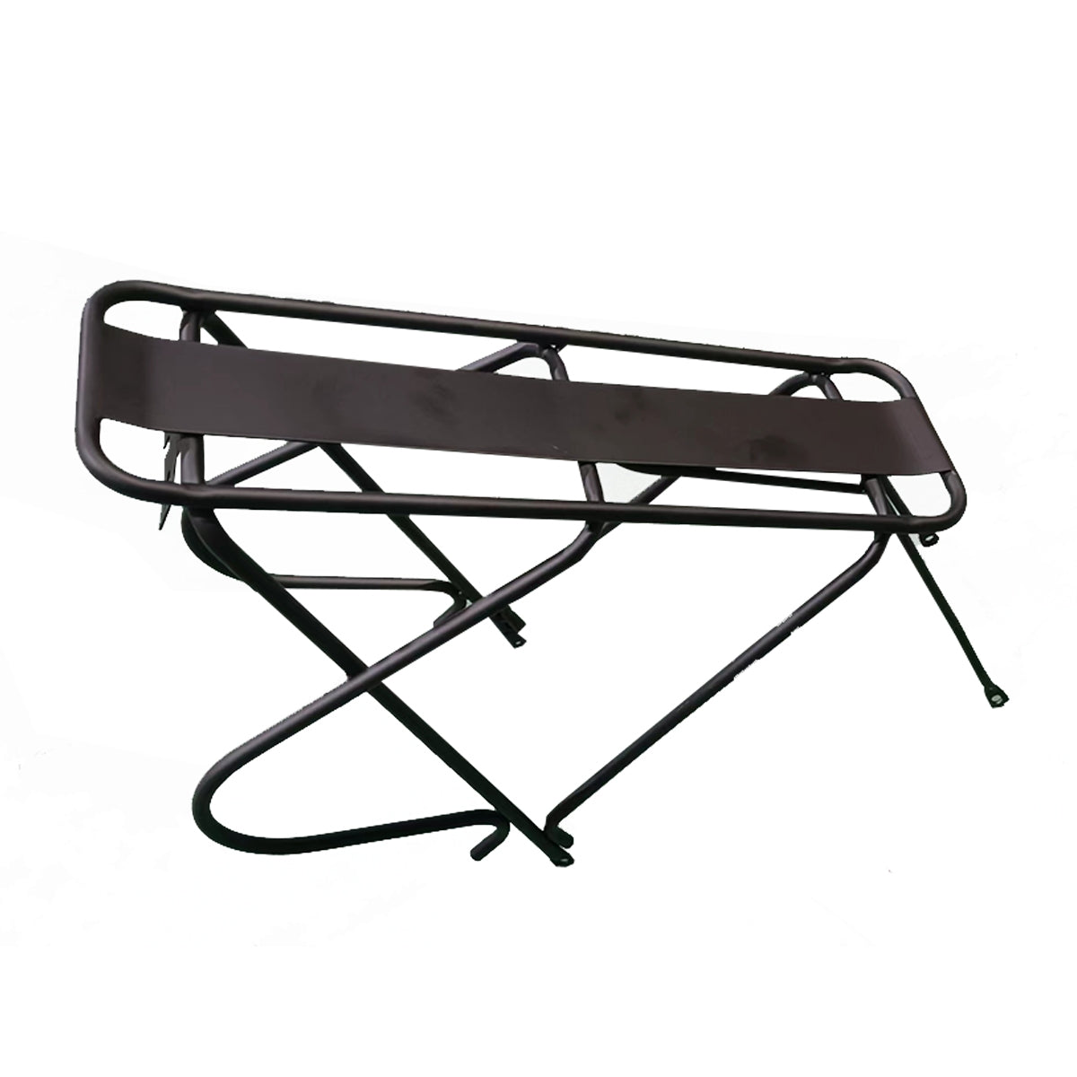 Rear luggage carrier for LANKELEISI bicycle, sturdy metal rack designed for bike storage and transport.