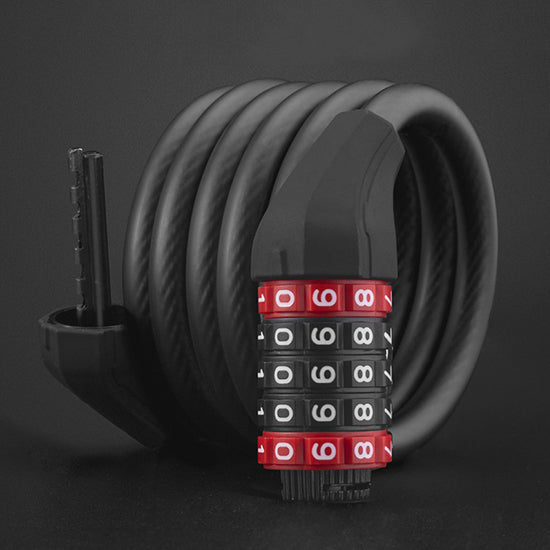 Lankeleisi electric bike cable lock showing durable metal chain and key lock mechanism for security.