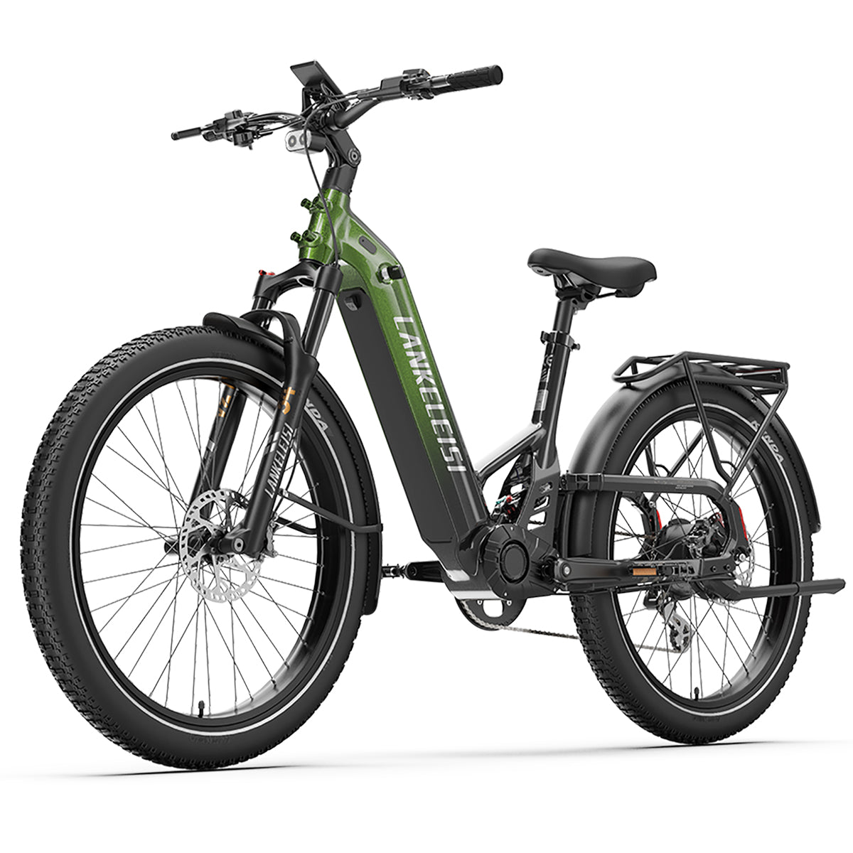 LANKELEISI KETT-8 urban electric bike with bundle, featuring a sleek frame, handlebars, and battery pack for city commuting.
