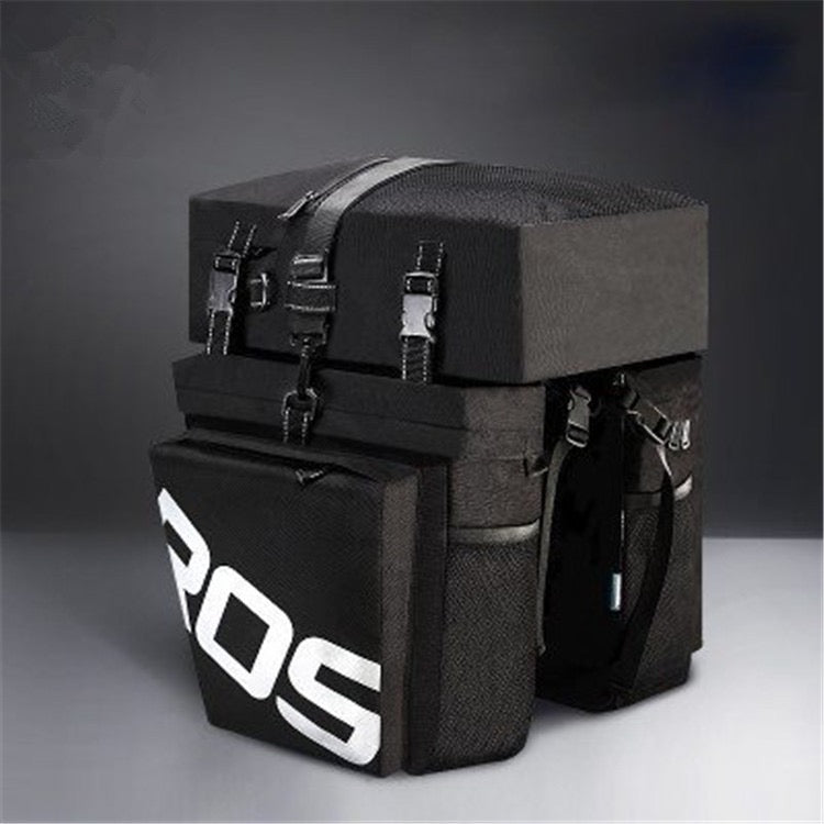 Lankeleisi Bikes 3-in-1 trunk bag with double side compartments mounted on a bike for storage and organization.