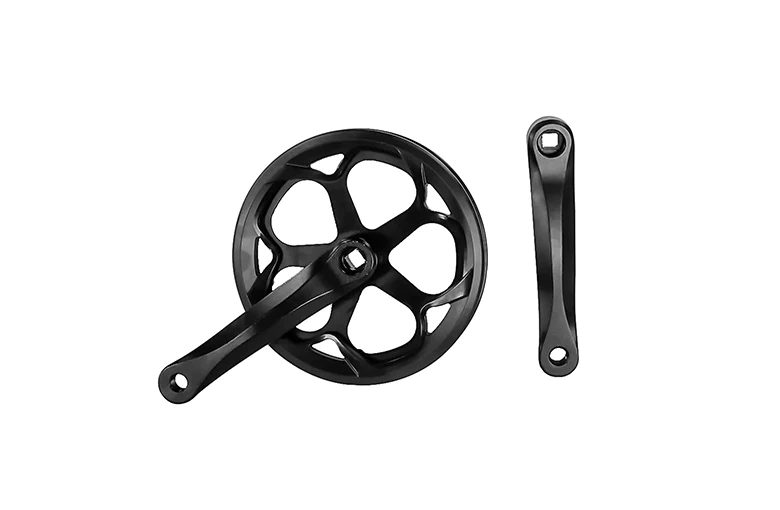 Pair of black Lankeleisi electric bike crank arms, left and right, with metal pedal attachment points for smooth pedaling.