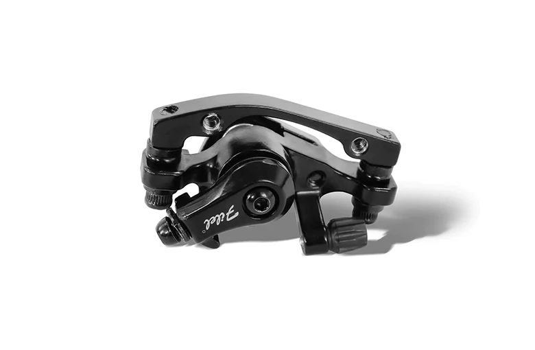 Lankeleisi electric bike disc brake calipers in black, showing detailed close-up of the brake components on the bike.