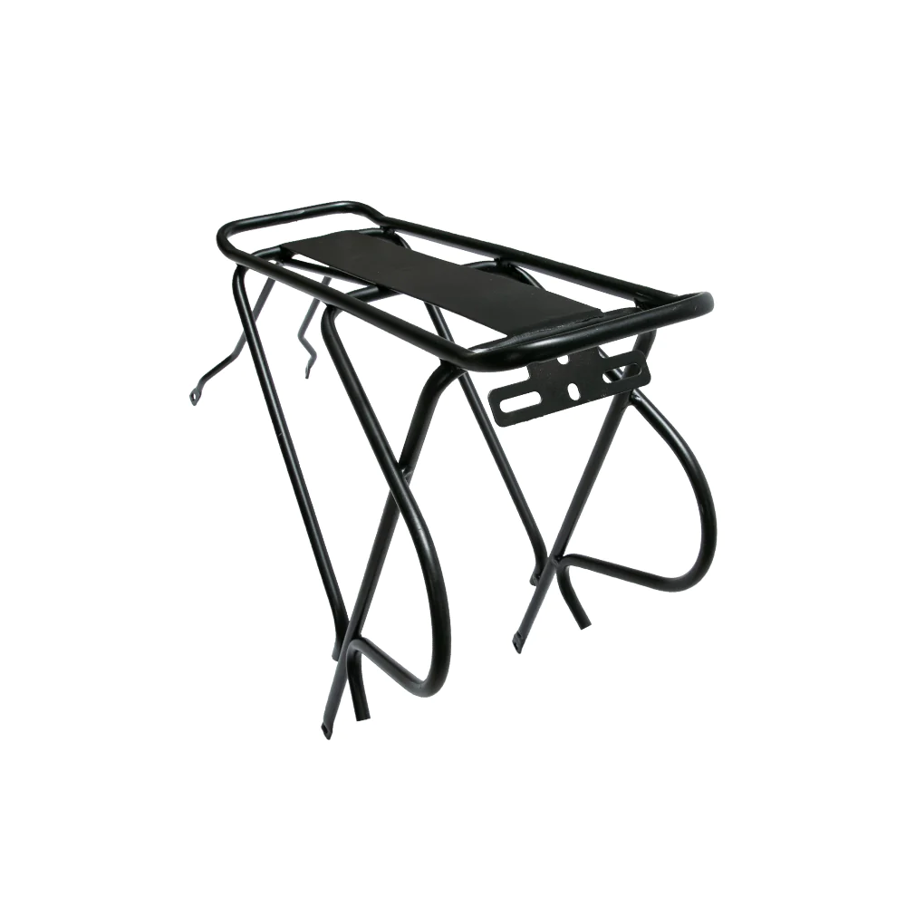 Rear luggage rack for LANKELEISI bicycle, sturdy metal carrier with mounting points, designed to hold bags or cargo on the bike's rear.